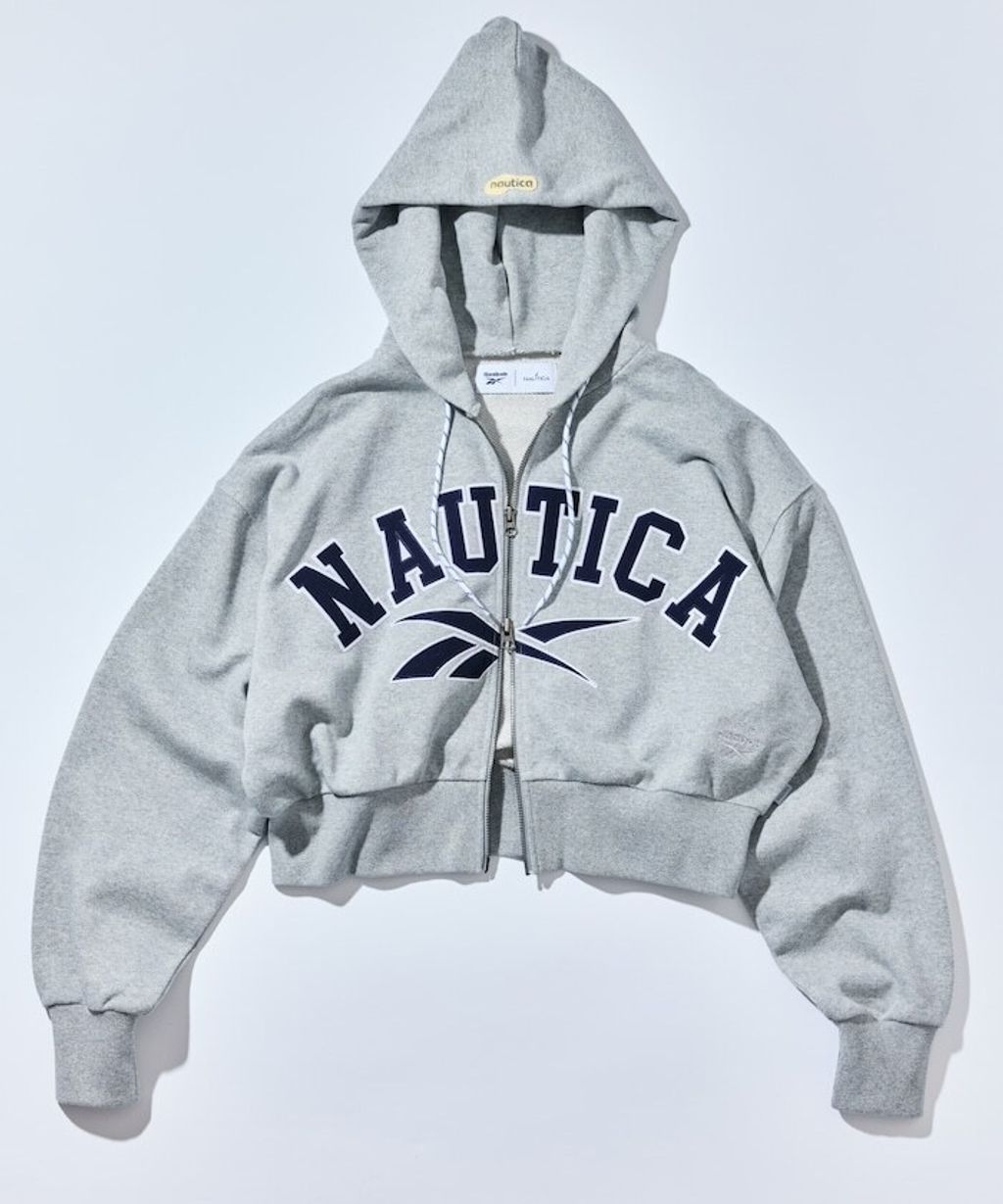 Reebok×NAUTICA 490g高磅刺繡Logo拉鍊短版連帽外套_3