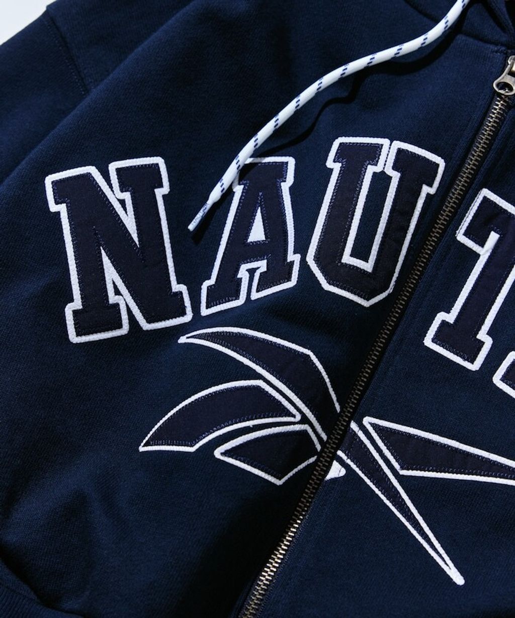 Reebok×NAUTICA 490g高磅刺繡Logo拉鍊短版連帽外套_21