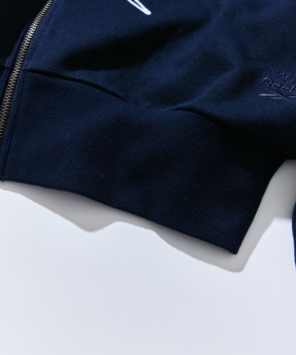 Reebok×NAUTICA 490g高磅刺繡Logo拉鍊短版連帽外套_20