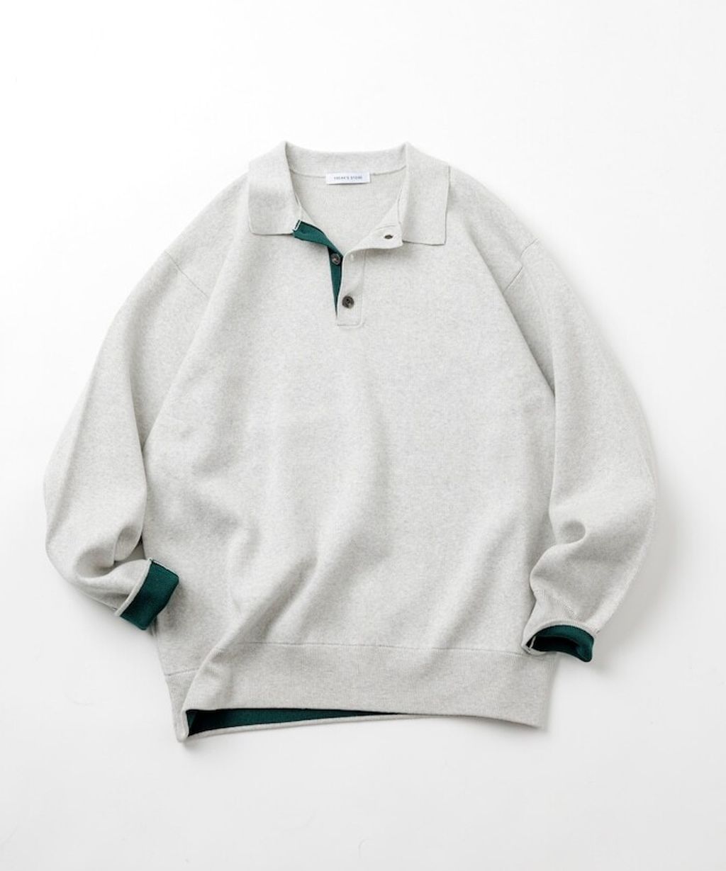 FREAKS STORE 下擺袖口拼色針織POLO衫_11