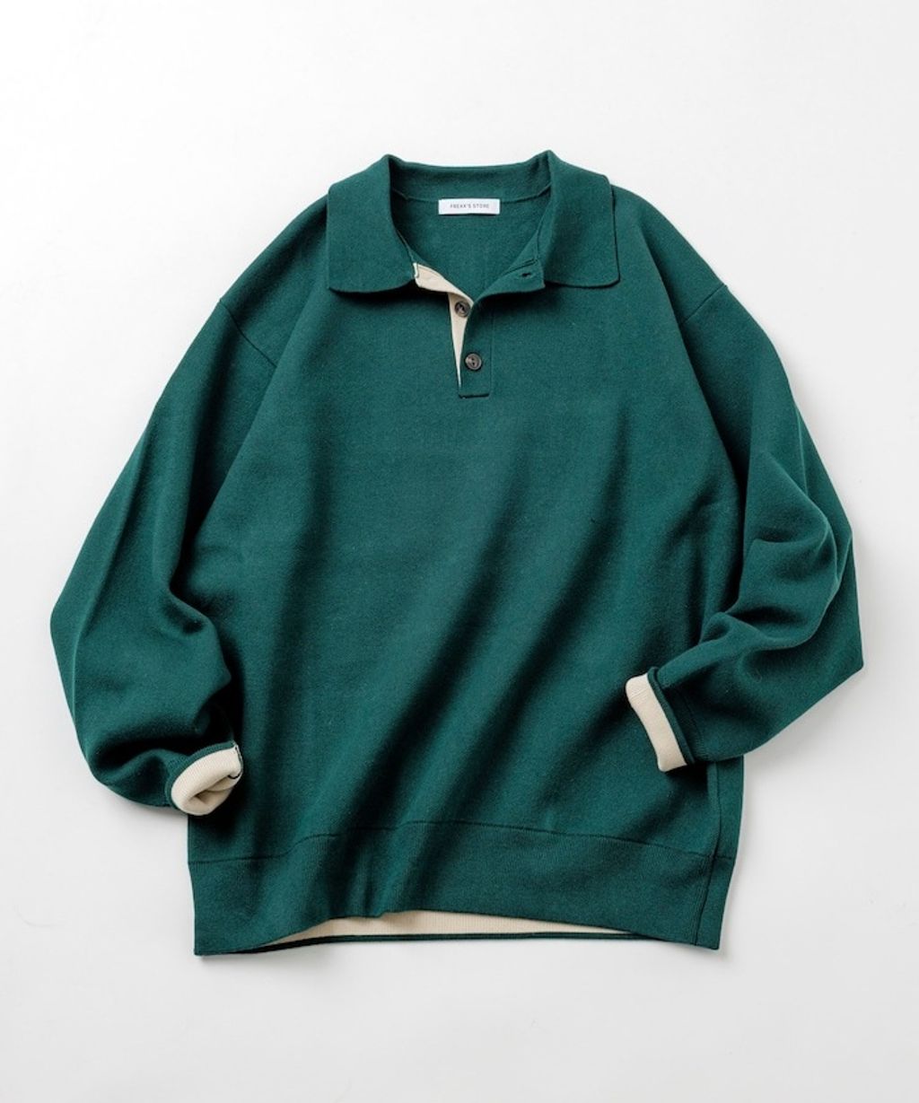 FREAKS STORE 下擺袖口拼色針織POLO衫_26