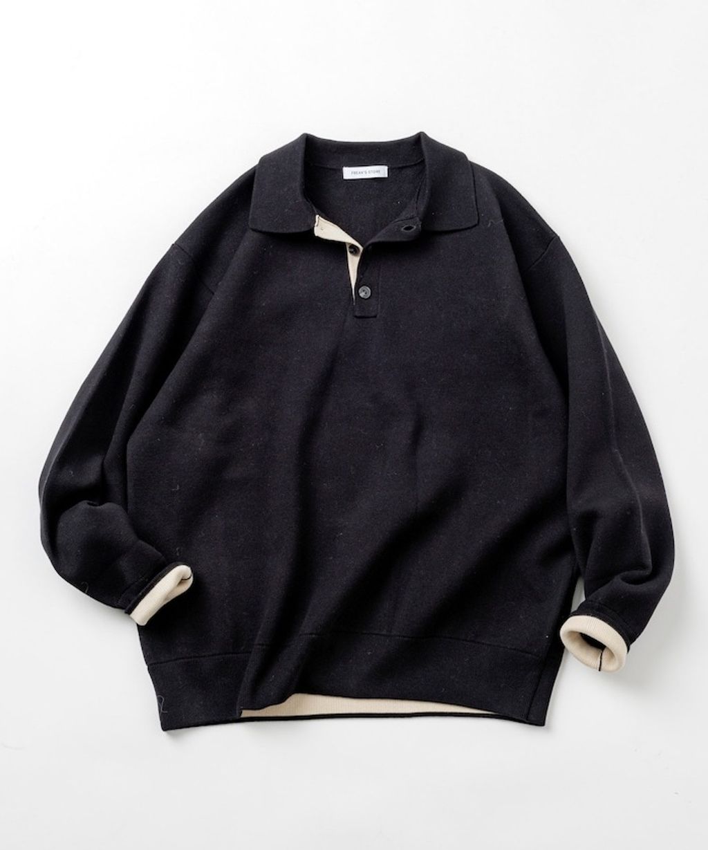 FREAKS STORE 下擺袖口拼色針織POLO衫_23