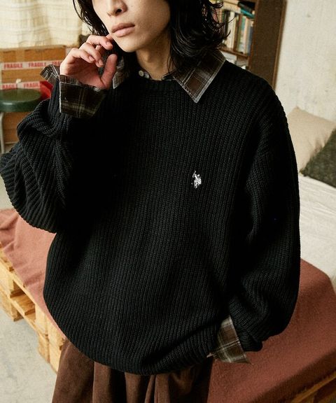 U.S. POLO ASSN. 畦編織刺繡logo圓領針織衫_8