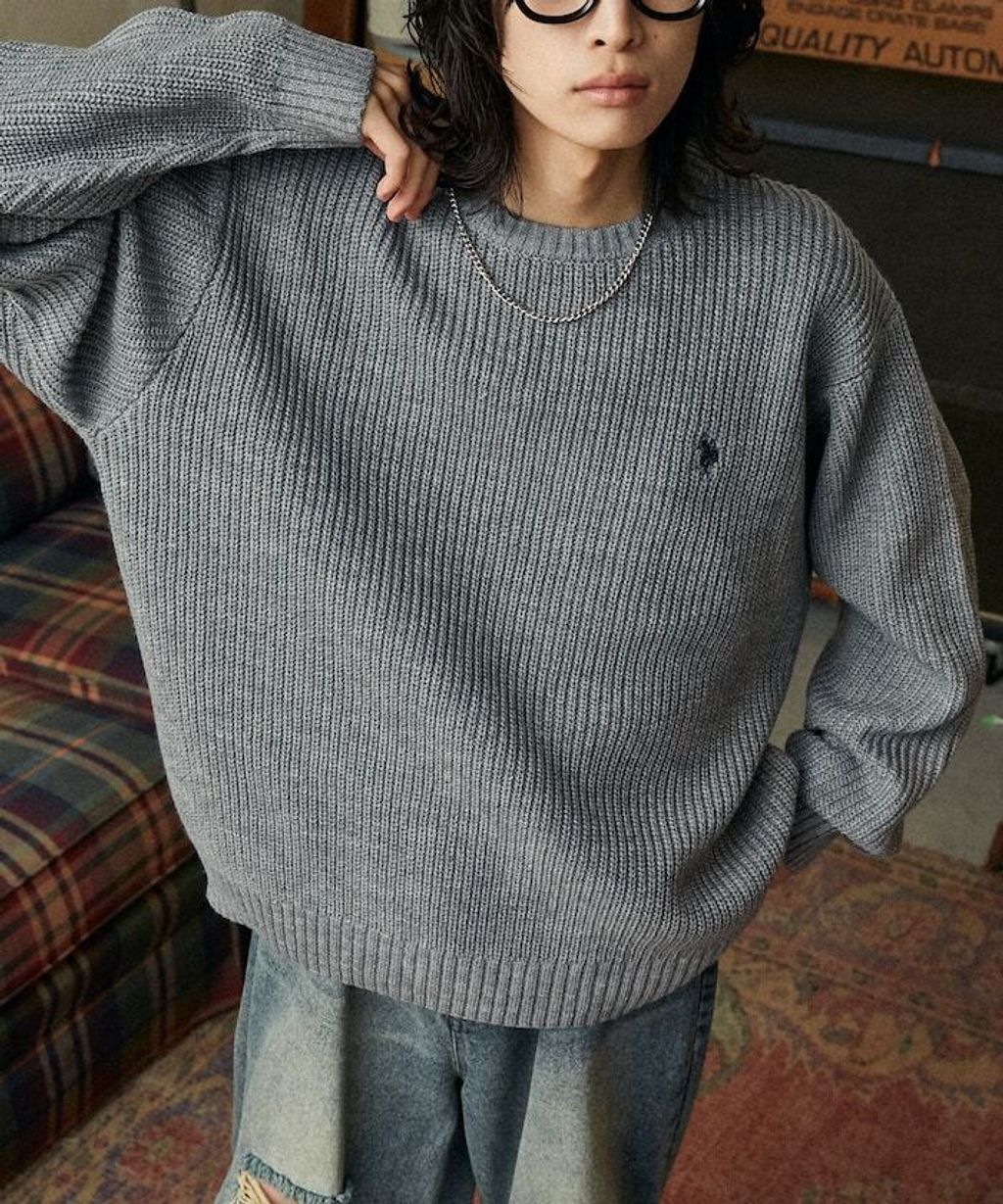 U.S. POLO ASSN. 畦編織刺繡logo圓領針織衫_45