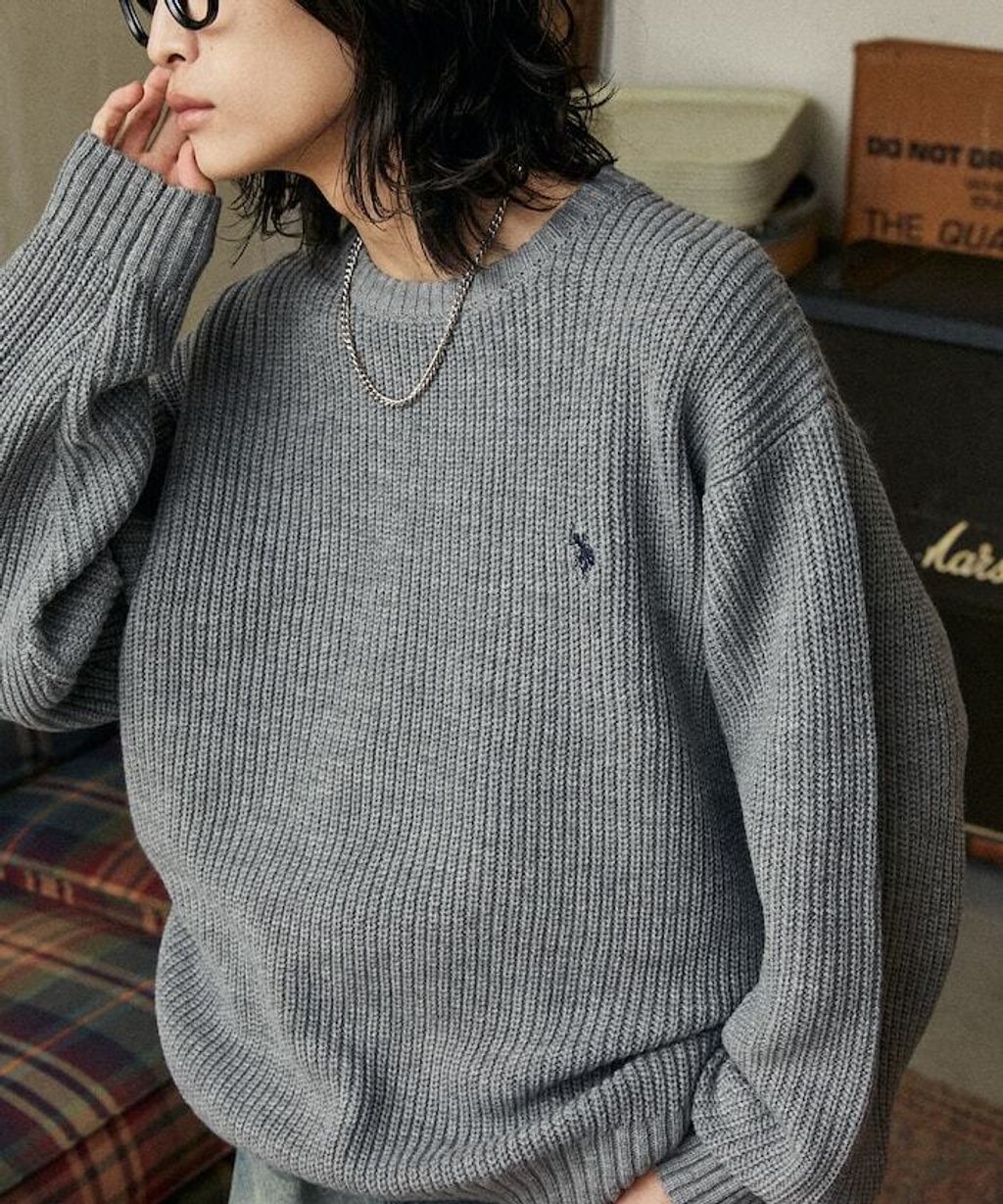 U.S. POLO ASSN. 畦編織刺繡logo圓領針織衫_44