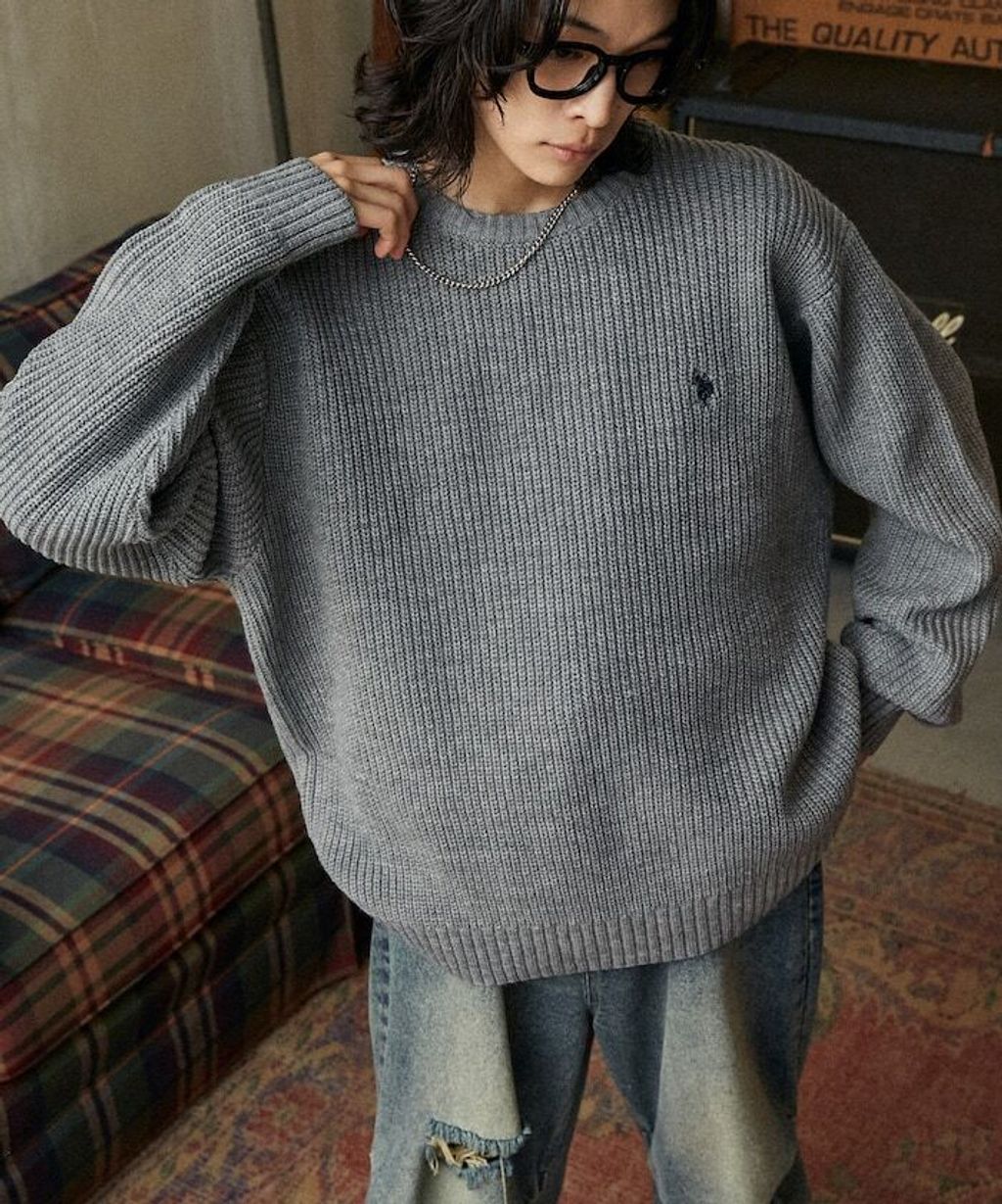 U.S. POLO ASSN. 畦編織刺繡logo圓領針織衫_37