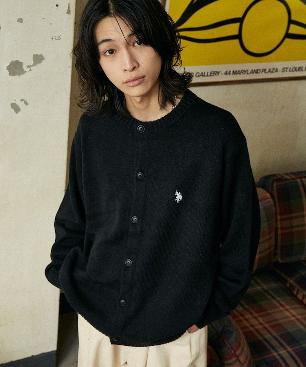 U.S. POLO ASSN. 刺繡logo圓領針織開襟衫_14