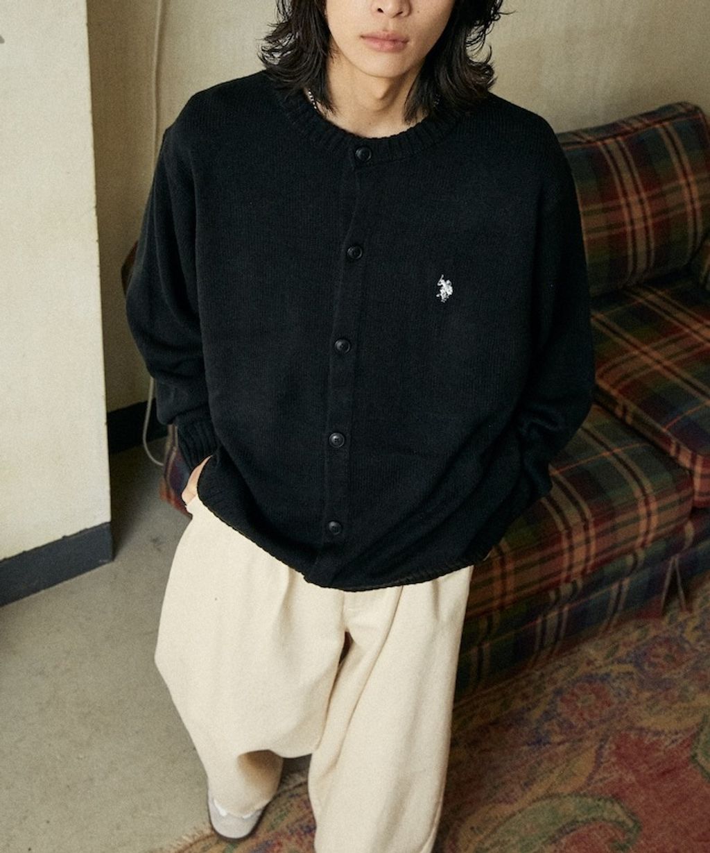 U.S. POLO ASSN. 刺繡logo圓領針織開襟衫_6
