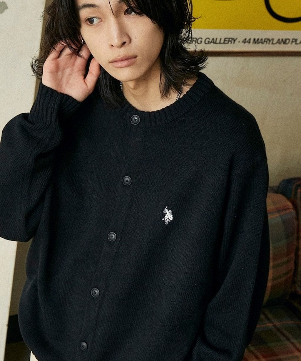 U.S. POLO ASSN. 刺繡logo圓領針織開襟衫_5
