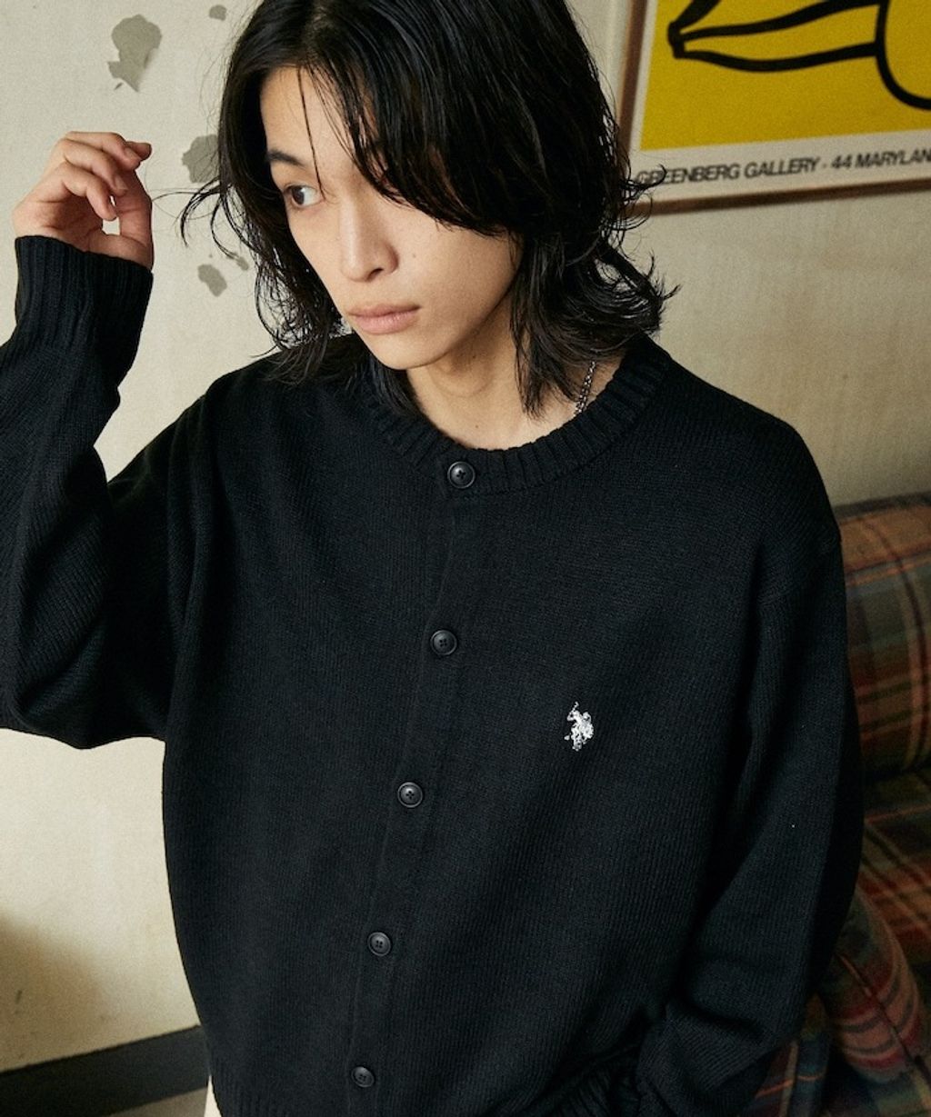 U.S. POLO ASSN. 刺繡logo圓領針織開襟衫_9