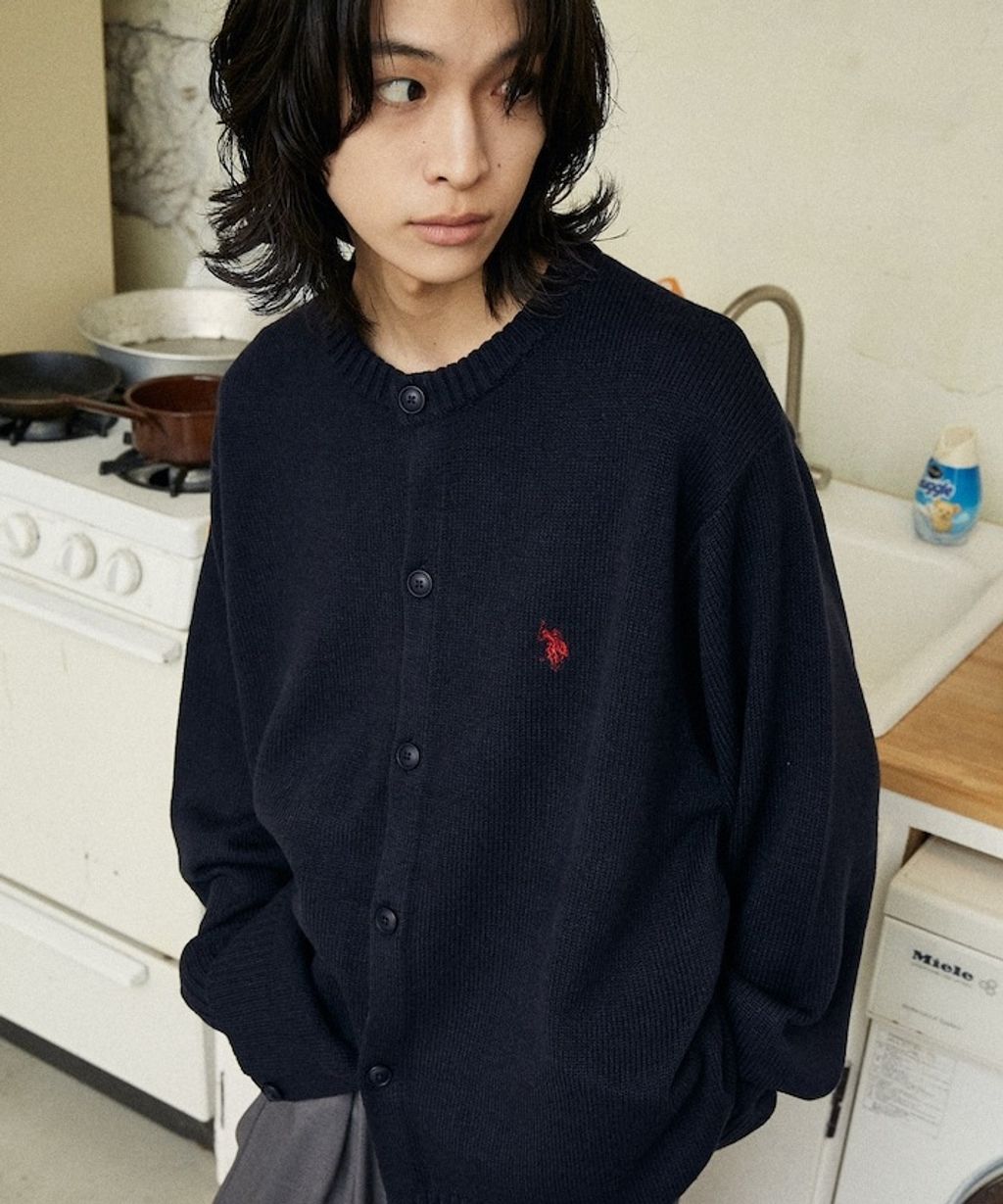 U.S. POLO ASSN. 刺繡logo圓領針織開襟衫_4