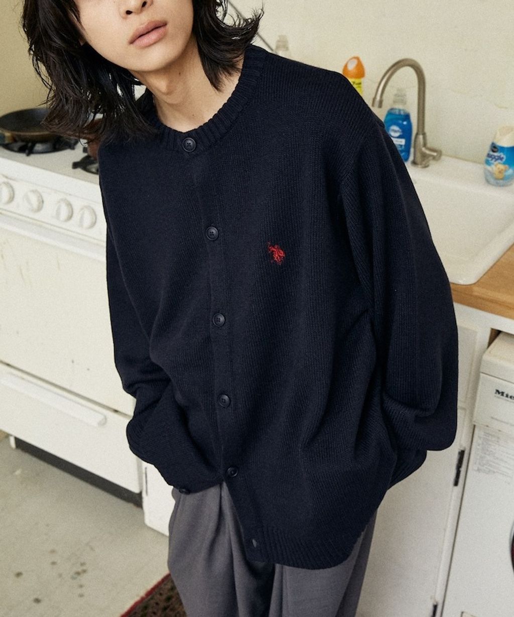 U.S. POLO ASSN. 刺繡logo圓領針織開襟衫_33