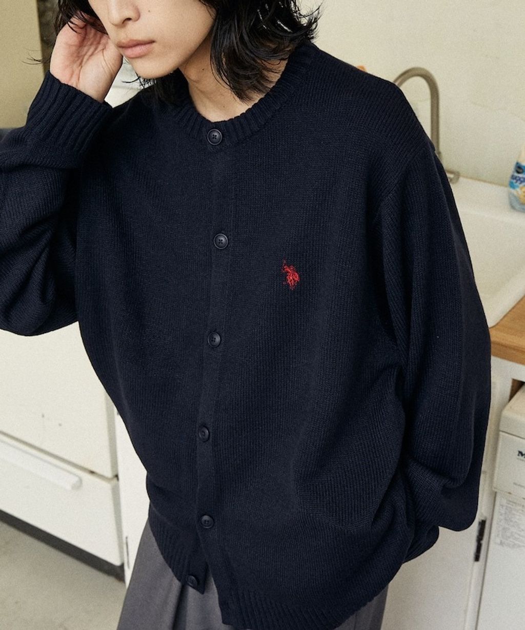U.S. POLO ASSN. 刺繡logo圓領針織開襟衫_28