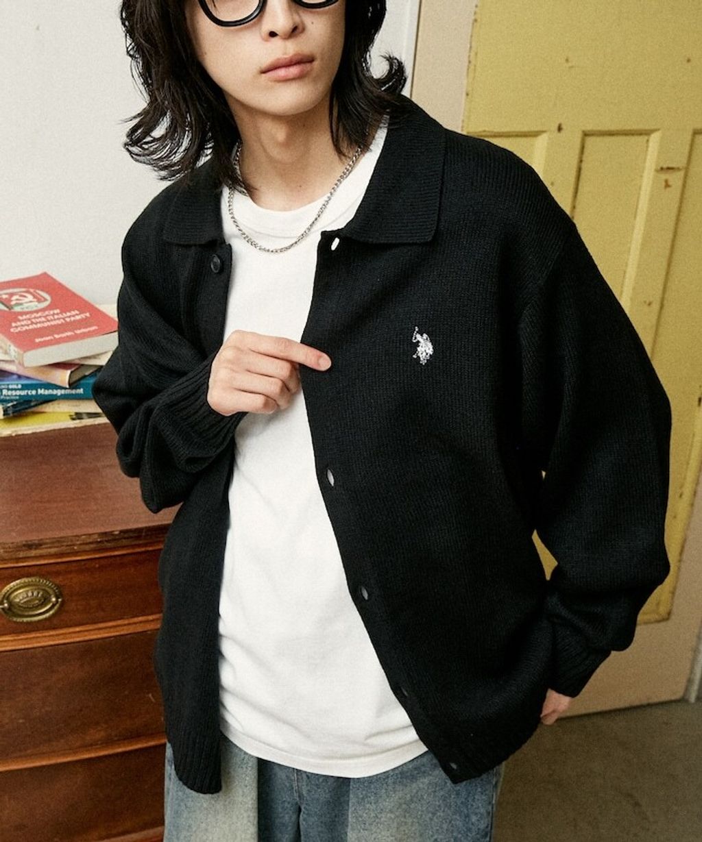 U.S. POLO ASSN. polo領刺繡logo針織開襟衫_16