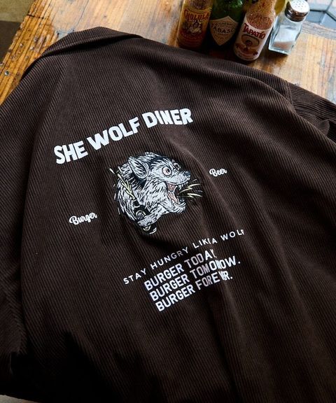 SHE WOLF DINER×FREAKS STORE 聯名燈芯絨教練外套(WOLF)_15