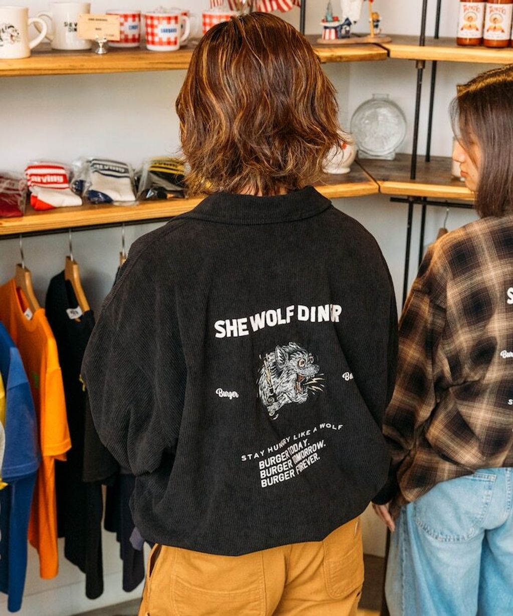 SHE WOLF DINER×FREAKS STORE 聯名燈芯絨教練外套(WOLF)_7