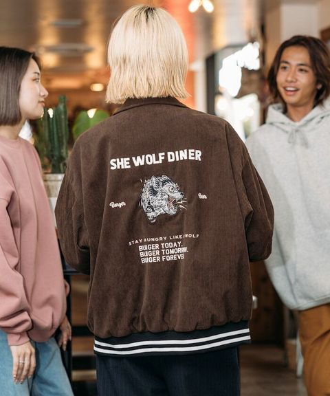 SHE WOLF DINER×FREAKS STORE 聯名燈芯絨教練外套(WOLF)_12