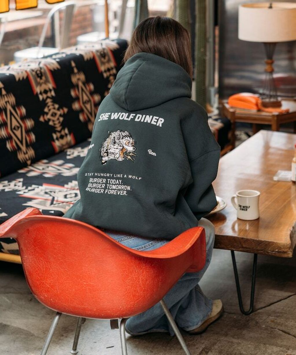 SHE WOLF DINER×FREAKS STORE 聯名背印帽T(WOLF)_13