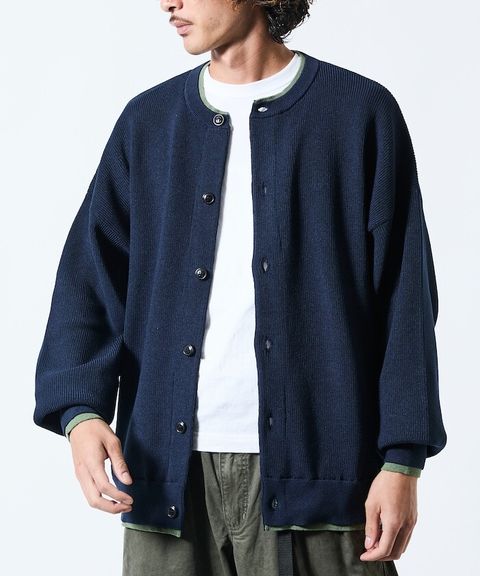 FREAKS STORE 寬鬆版型層次拼接圓領針織開襟衫_4