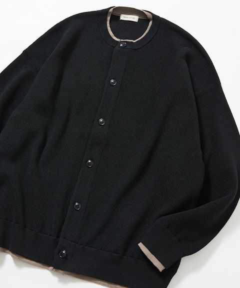 FREAKS STORE 寬鬆版型層次拼接圓領針織開襟衫_2