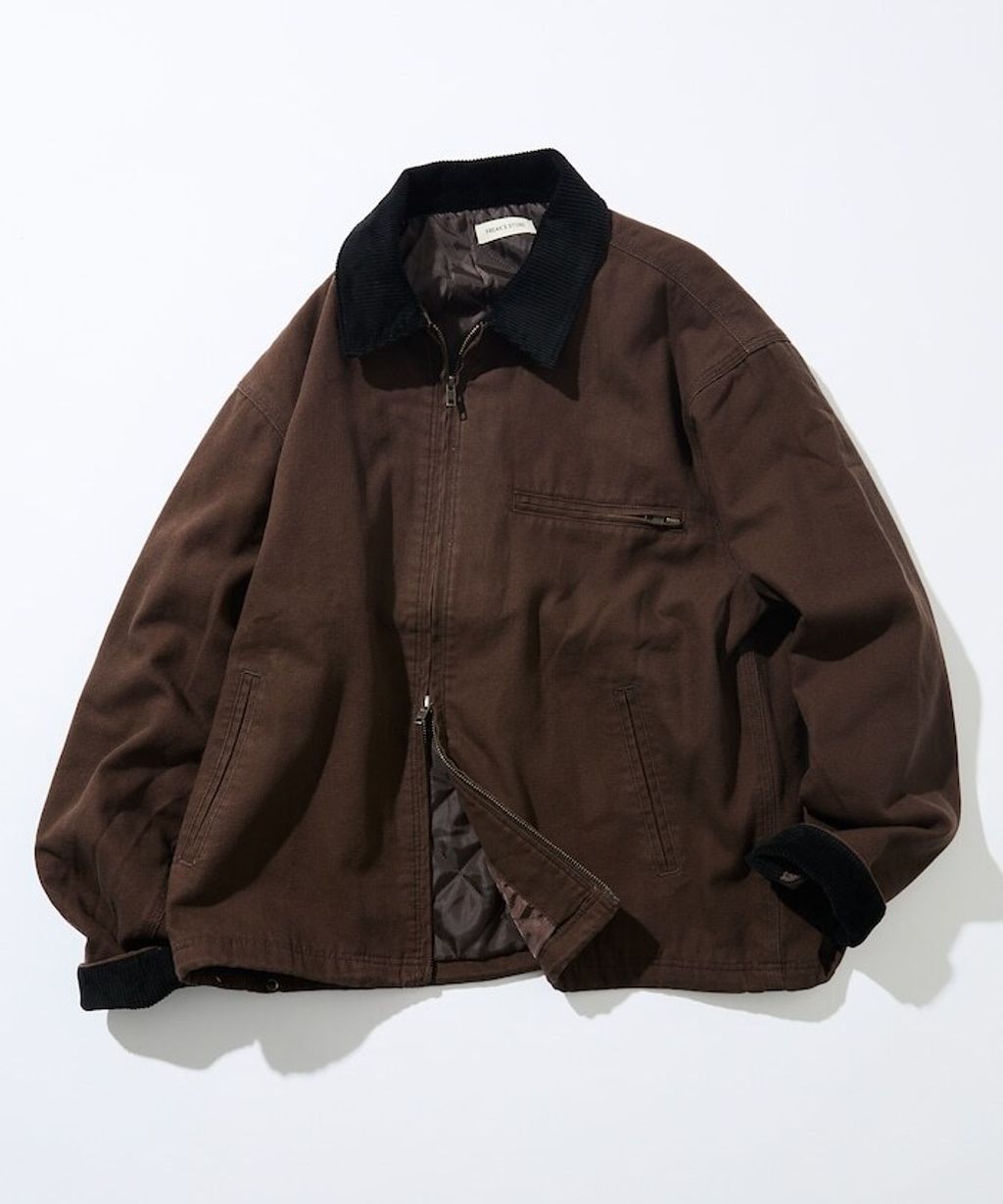 FREAKS STORE 寬版燈芯絨領拼接鴨絨工裝外套_4