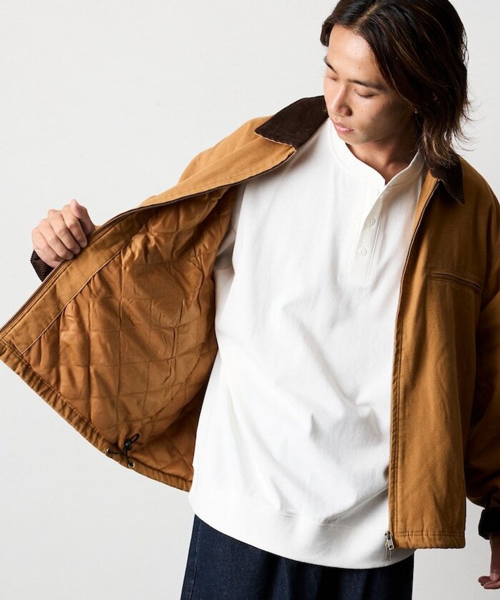 FREAKS STORE 寬版燈芯絨領拼接鴨絨工裝外套_28