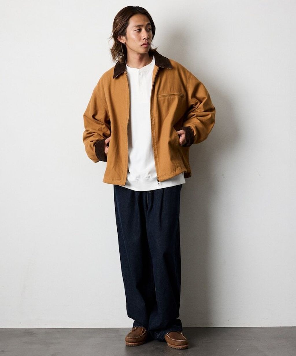 FREAKS STORE 寬版燈芯絨領拼接鴨絨工裝外套_17