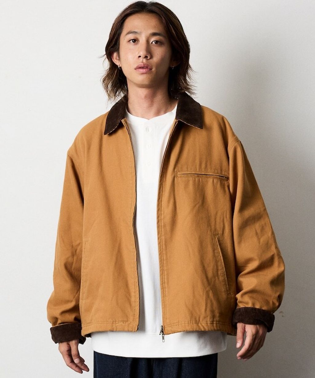 FREAKS STORE 寬版燈芯絨領拼接鴨絨工裝外套_23