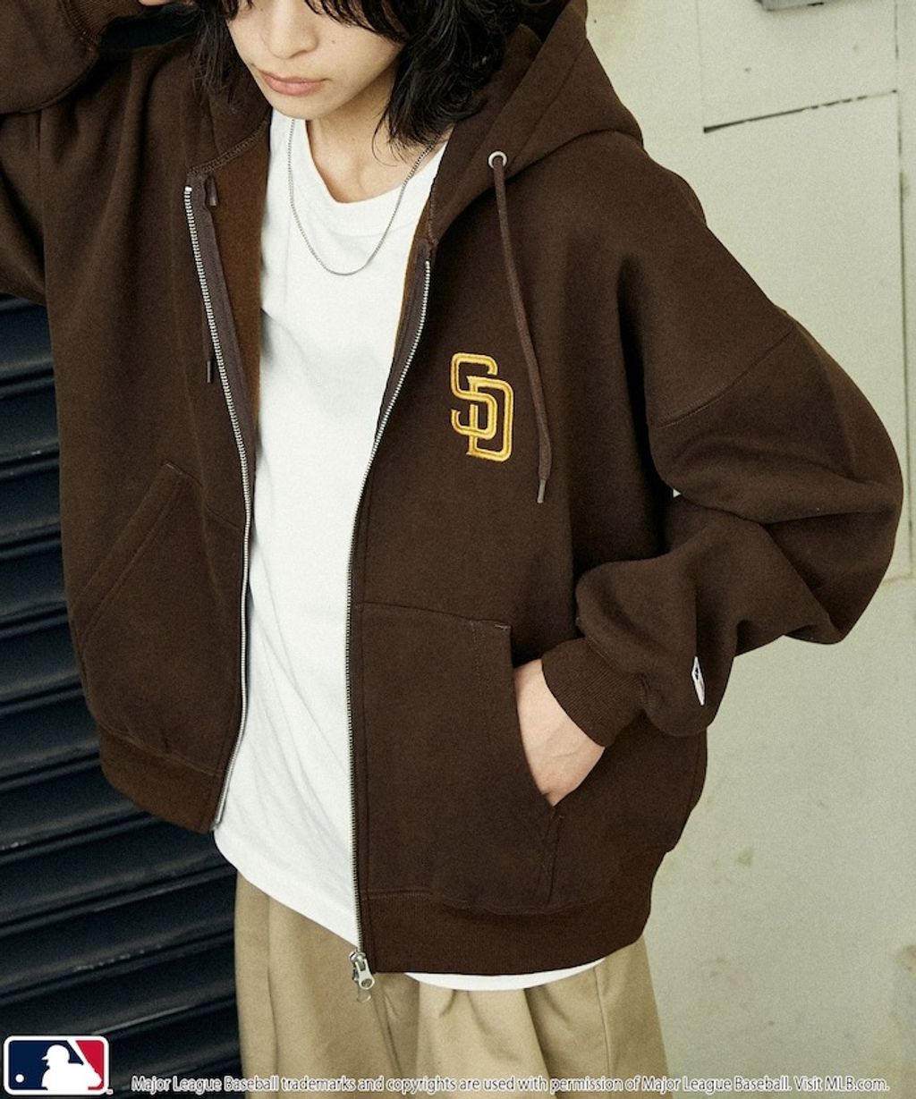 FREAKS STORE x MLB 雙拉鍊刺繡logo連帽外套_34