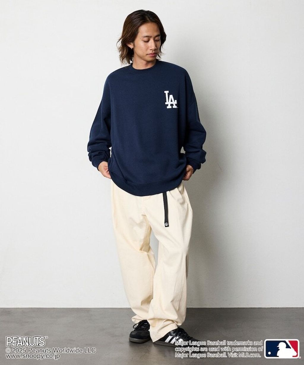 PEANUT × FREAKS STORE x MLB 三方聯名內裡刷毛大學T(道奇隊)_10