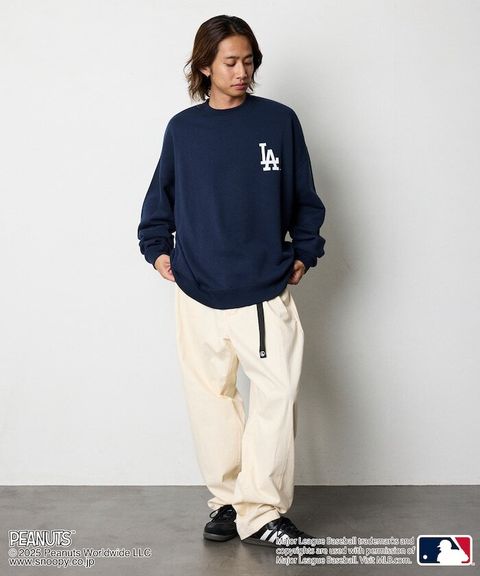 PEANUT × FREAKS STORE x MLB 三方聯名內裡刷毛大學T(道奇隊)_10
