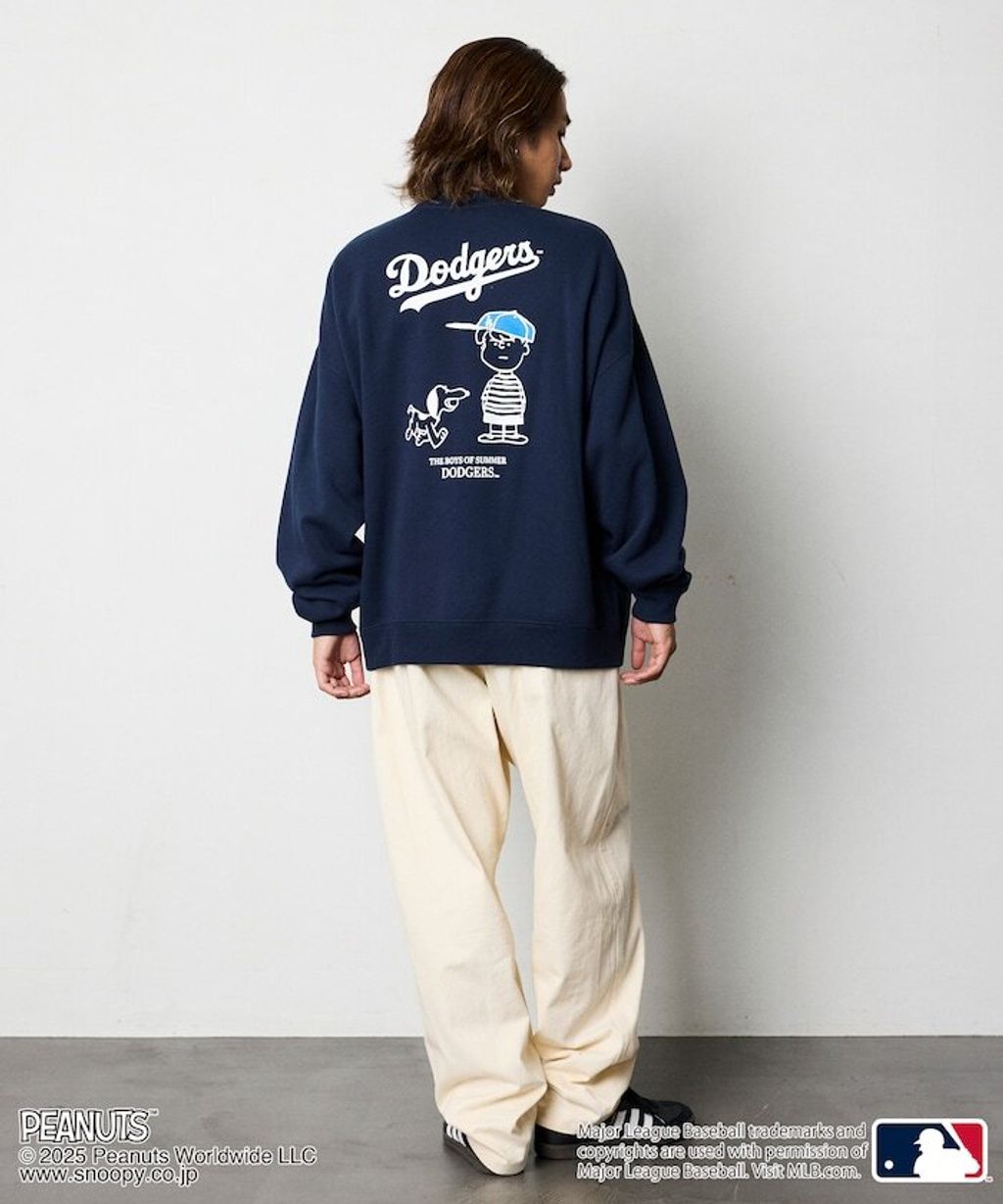 PEANUT × FREAKS STORE x MLB 三方聯名內裡刷毛大學T(道奇隊)_8