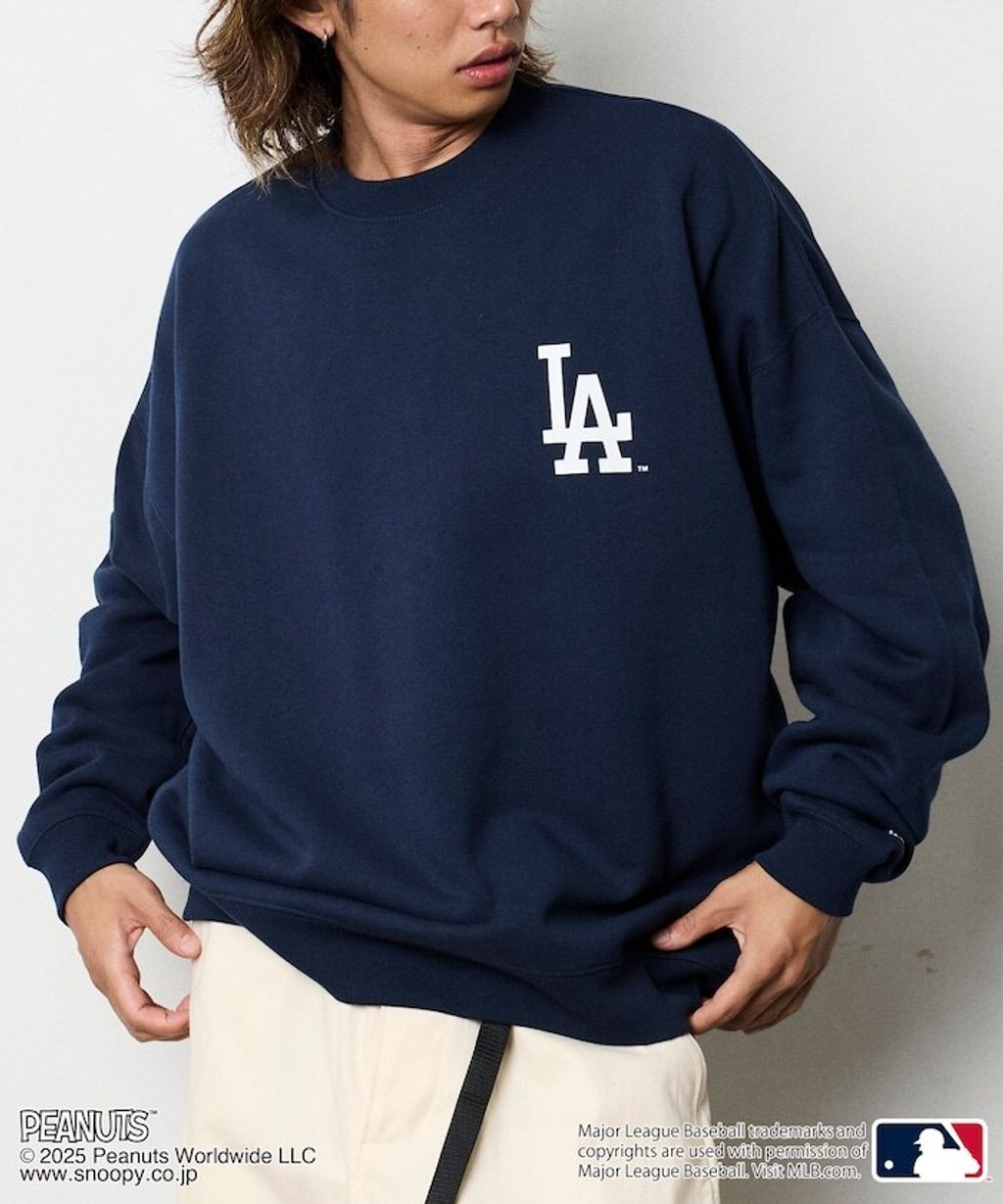 PEANUT × FREAKS STORE x MLB 三方聯名內裡刷毛大學T(道奇隊)_7
