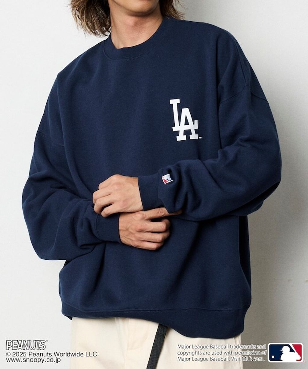 PEANUT × FREAKS STORE x MLB 三方聯名內裡刷毛大學T(道奇隊)_6