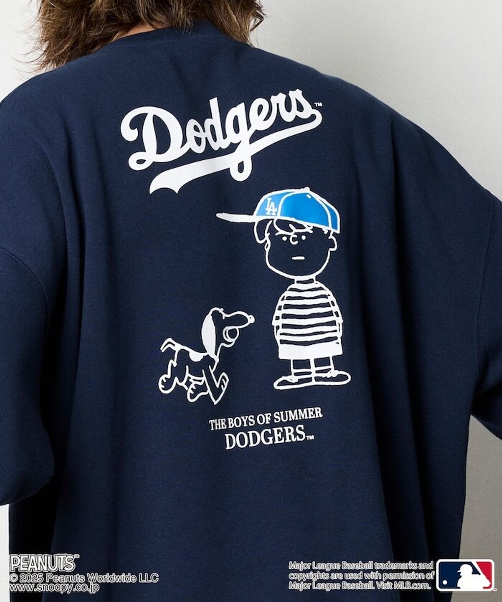 PEANUT × FREAKS STORE x MLB 三方聯名內裡刷毛大學T(道奇隊)_4
