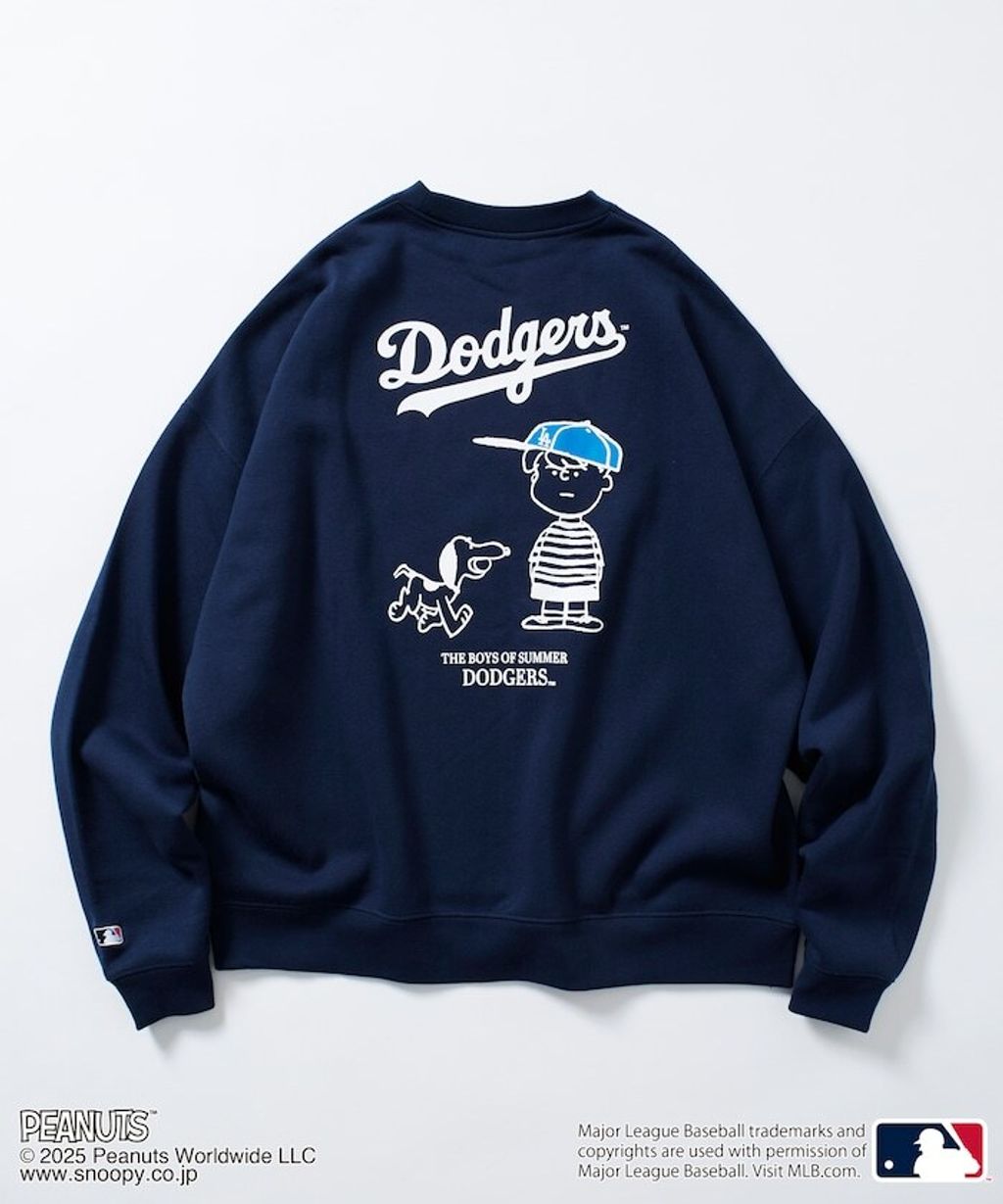 PEANUT × FREAKS STORE x MLB 三方聯名內裡刷毛大學T(道奇隊)_18