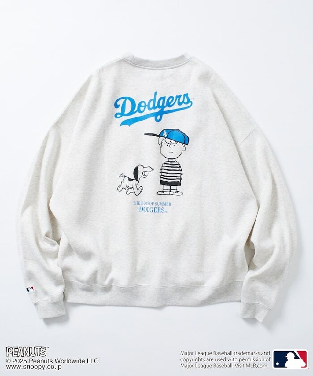 PEANUT × FREAKS STORE x MLB 三方聯名內裡刷毛大學T(道奇隊)_23