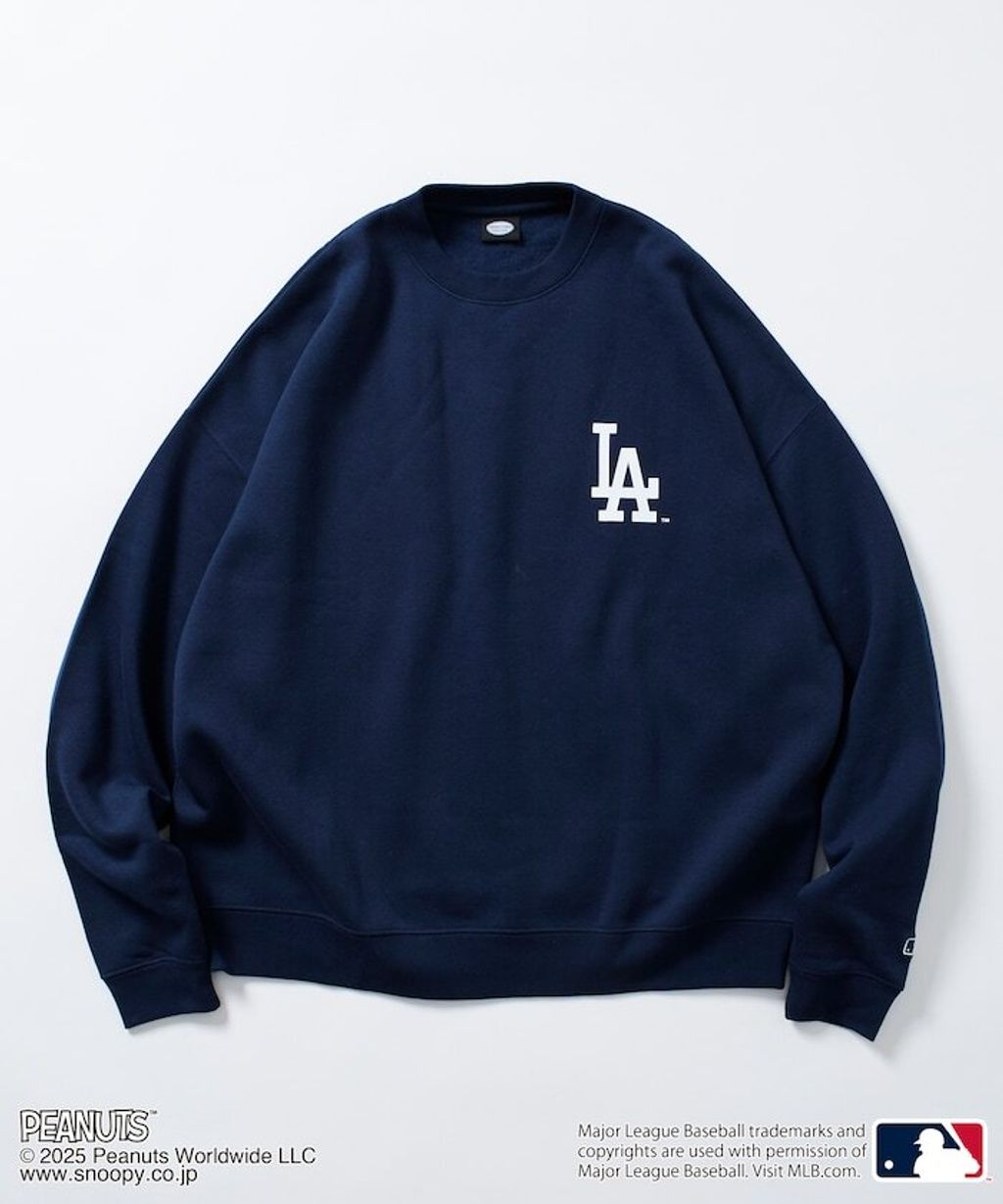 PEANUT × FREAKS STORE x MLB 三方聯名內裡刷毛大學T(道奇隊)_20