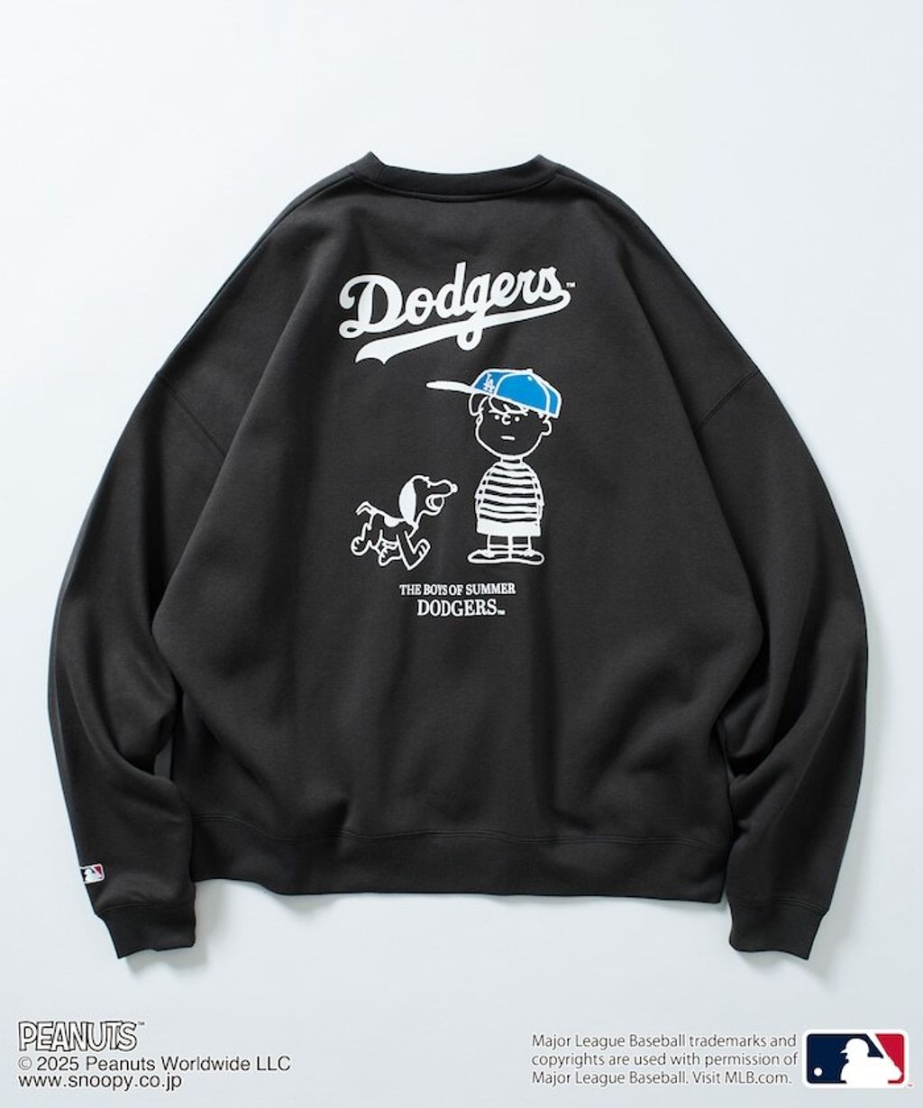 PEANUT × FREAKS STORE x MLB 三方聯名內裡刷毛大學T(道奇隊)_12