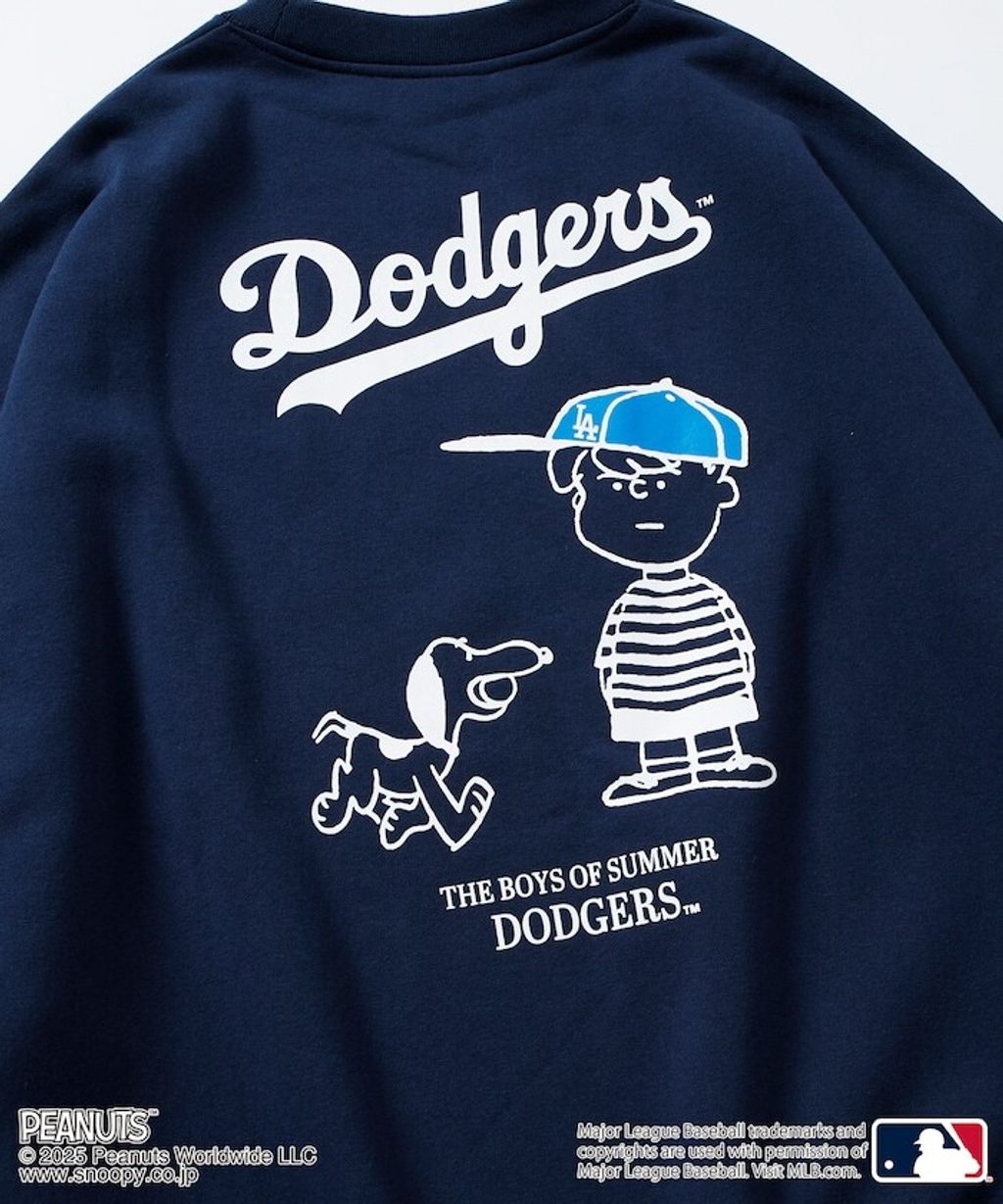 PEANUT × FREAKS STORE x MLB 三方聯名內裡刷毛大學T(道奇隊)_19