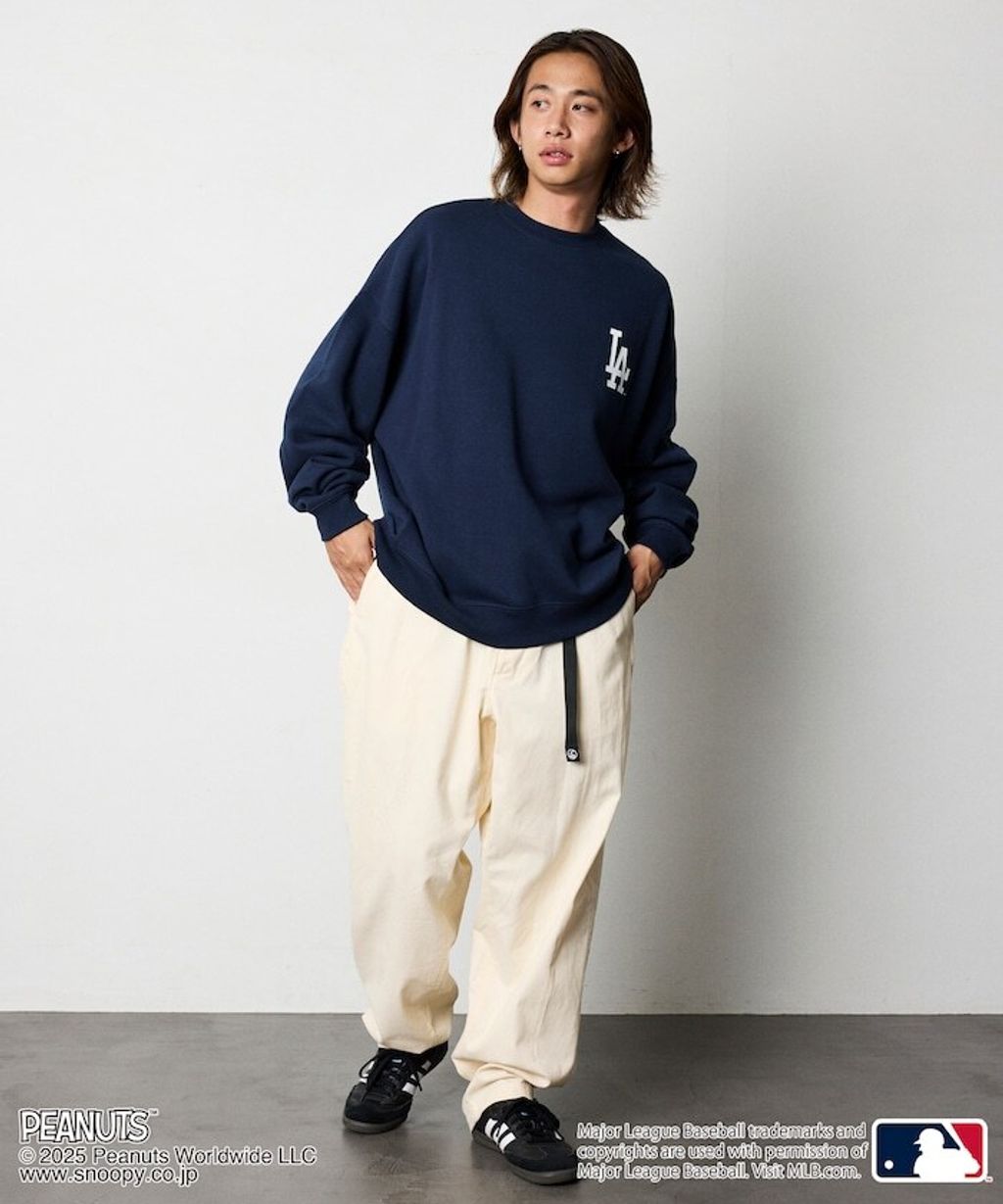 PEANUT × FREAKS STORE x MLB 三方聯名內裡刷毛大學T(道奇隊)_11