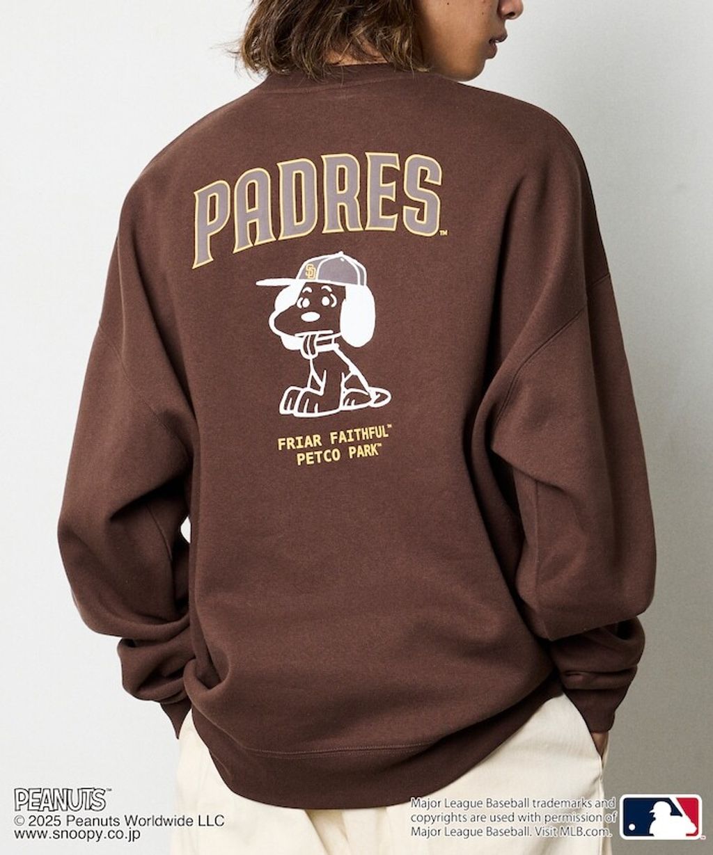 PEANUT × FREAKS STORE x MLB 三方聯名內裡刷毛大學T(教士隊)_3