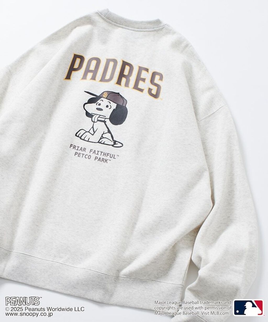 PEANUT × FREAKS STORE x MLB 三方聯名內裡刷毛大學T(教士隊)_1