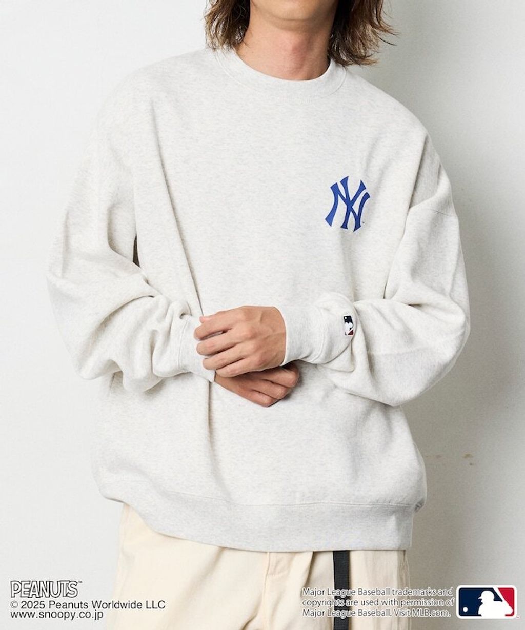 PEANUT × FREAKS STORE x MLB 三方聯名內裡刷毛大學T(洋基隊)_8