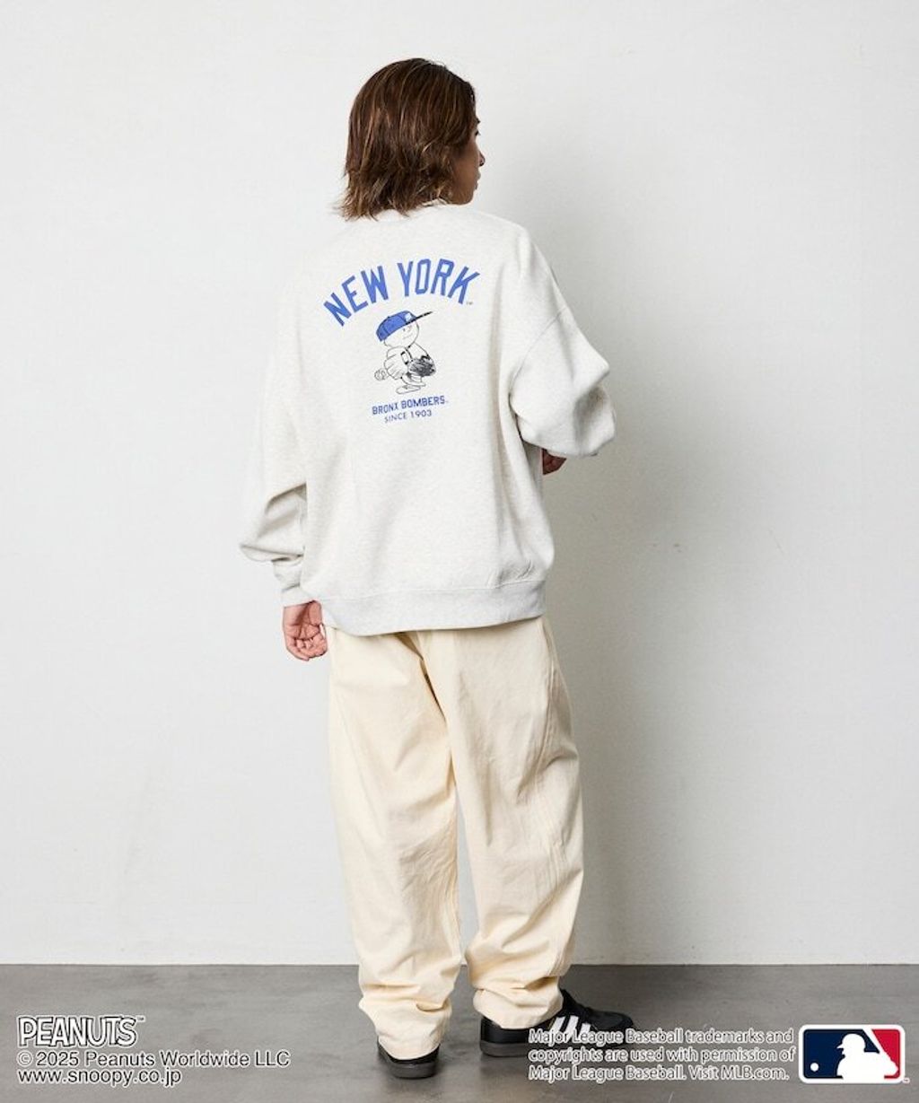 PEANUT × FREAKS STORE x MLB 三方聯名內裡刷毛大學T(洋基隊)_9