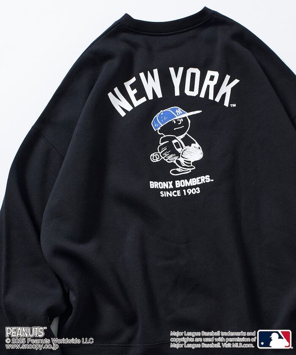 PEANUT × FREAKS STORE x MLB 三方聯名內裡刷毛大學T(洋基隊)_2