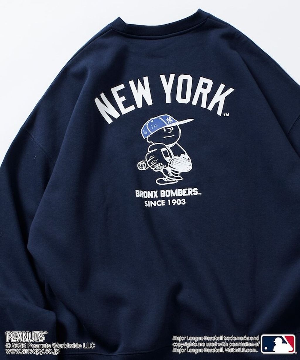 PEANUT × FREAKS STORE x MLB 三方聯名內裡刷毛大學T(洋基隊)_3