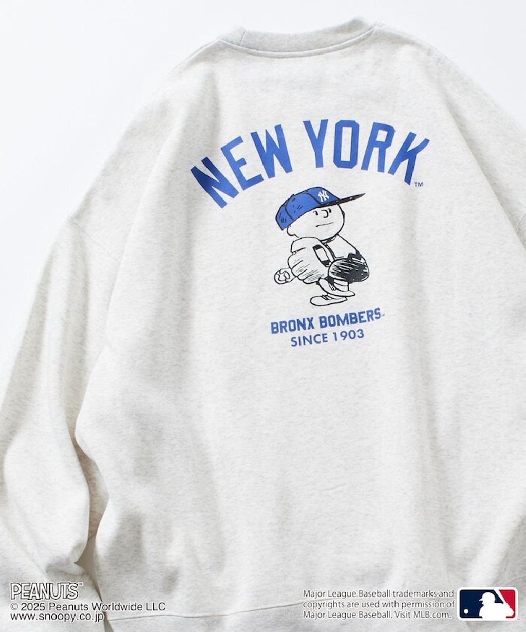 PEANUT × FREAKS STORE x MLB 三方聯名內裡刷毛大學T(洋基隊)_23