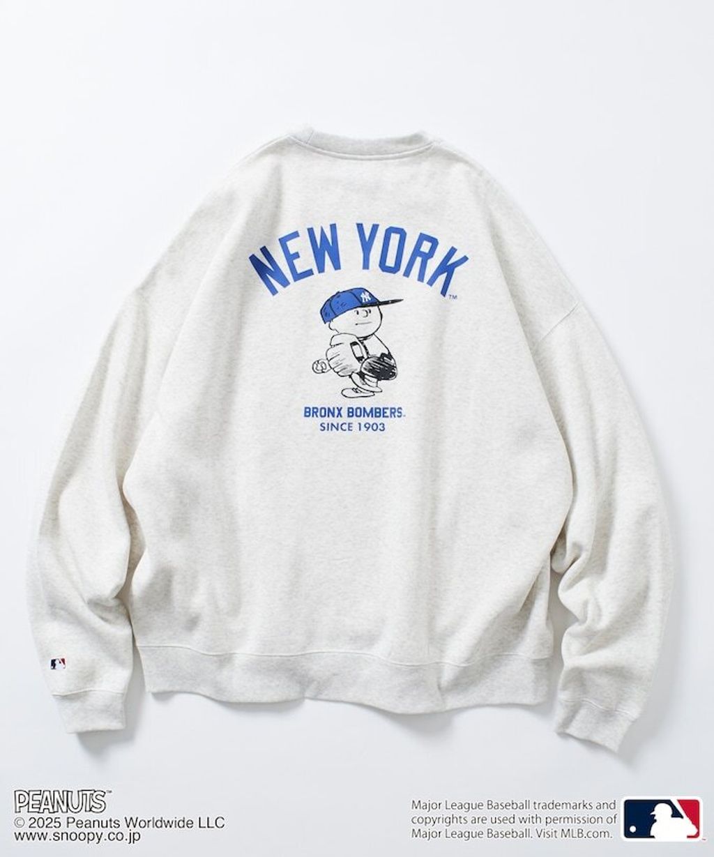 PEANUT × FREAKS STORE x MLB 三方聯名內裡刷毛大學T(洋基隊)_24