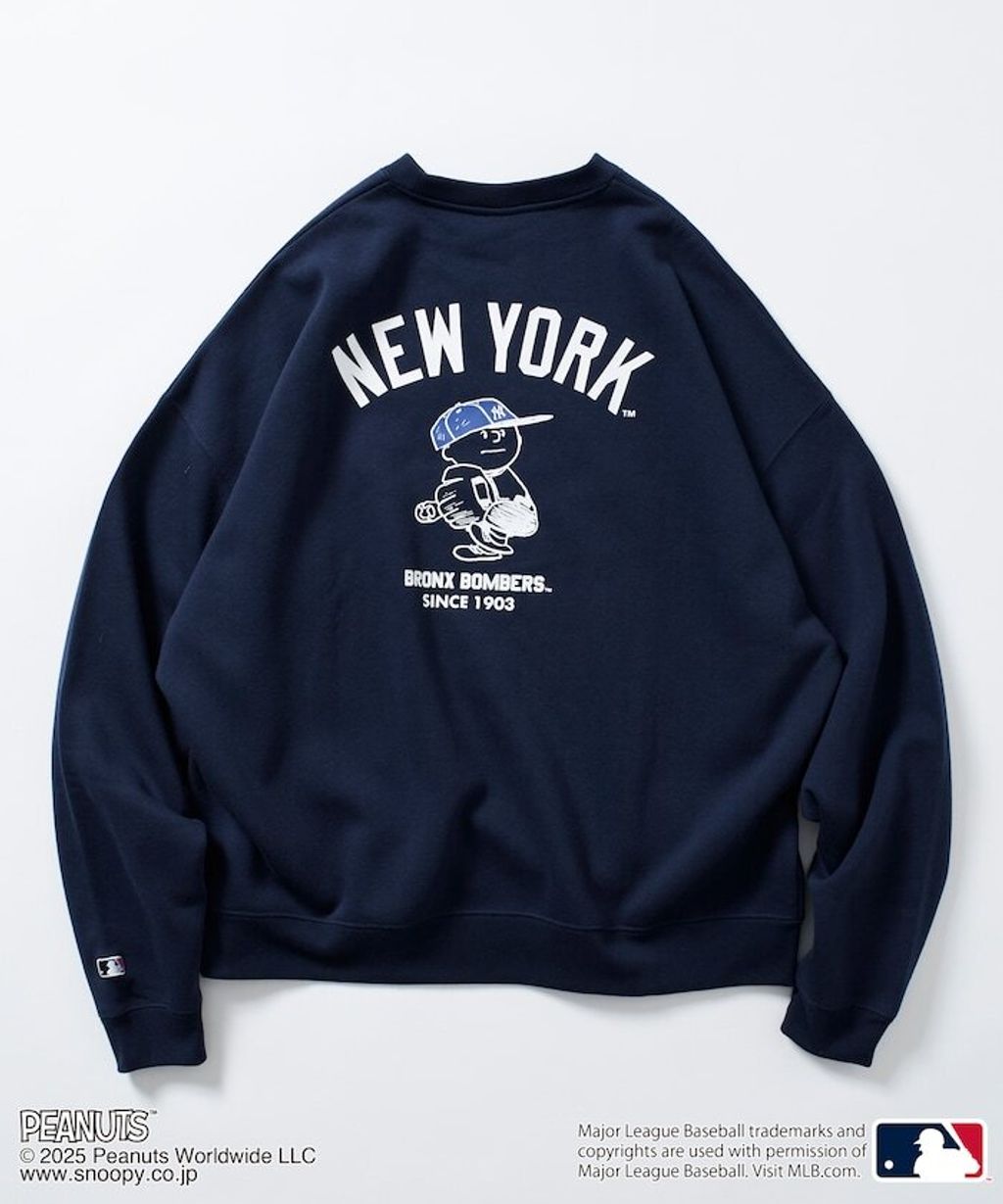 PEANUT × FREAKS STORE x MLB 三方聯名內裡刷毛大學T(洋基隊)_13
